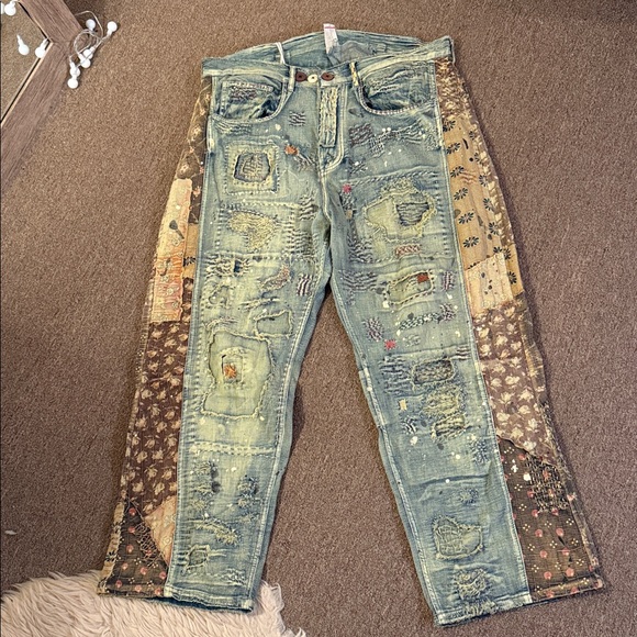 Magnolia Pearl Washed Side Stripe Jeans Free People - Picture 4 of 16